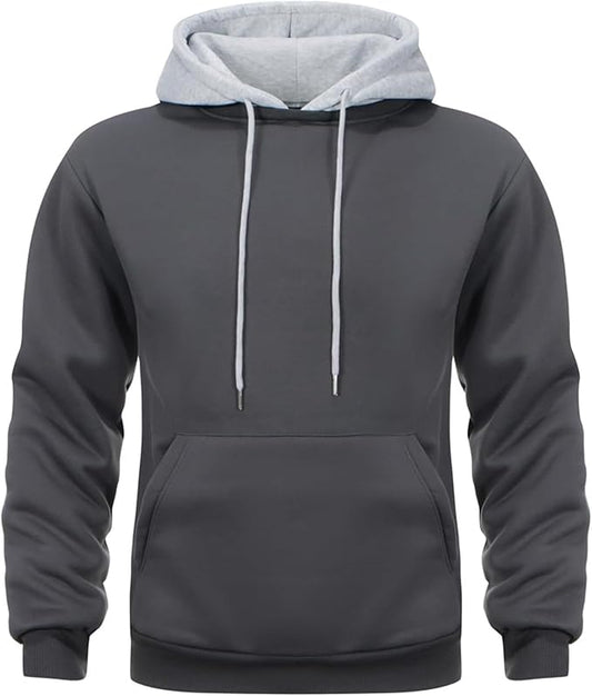 Mens Hoodies Pullover Color Block Fleece