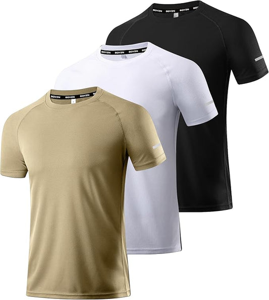 Dry Fit Moisture Wicking T-Shirt, Gym Athletic Short Sleeve Tee Shirts